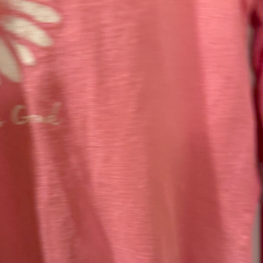 Life Is Good Pink V‑Neck Daisy Long Sleeve Tee M - Picture 4 of 5